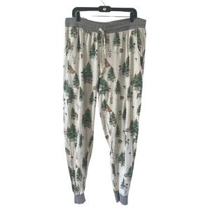 Burt's Bees Adult Christmas pajama jogger pants XXL soft warm holiday